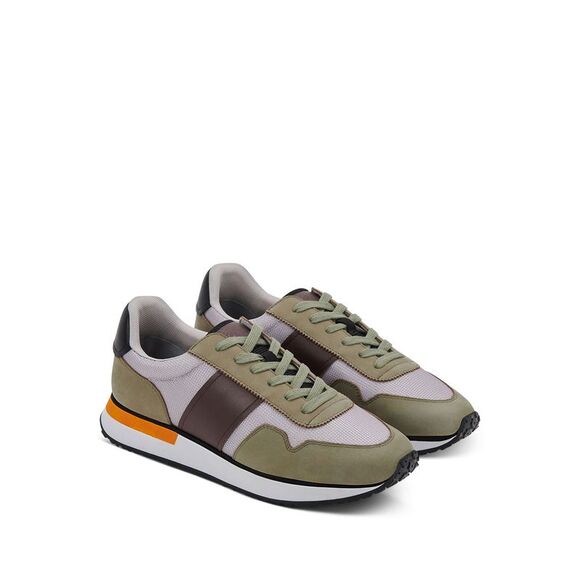 GREATS Mens Green Mixed Media Mccarren Round Toe Wedge Sneakers Shoes 11.5